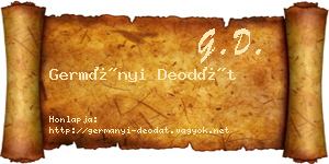 Germányi Deodát névjegykártya